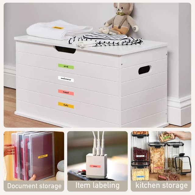 Detalle de kamo Bänder kompatibel mit Brother P-touch (12 mm, gelb) für TZe-631 / PT-Hxx & mehr – 5er-Pack