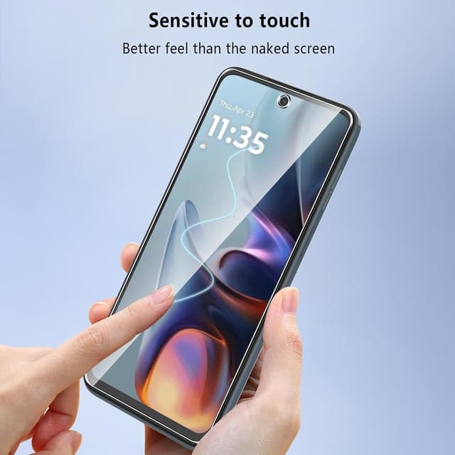 Detalle de Pollachi Verre trempé pour Motorola Moto E15/G05 (lot de 3) – Dureté 9H, sans bulles