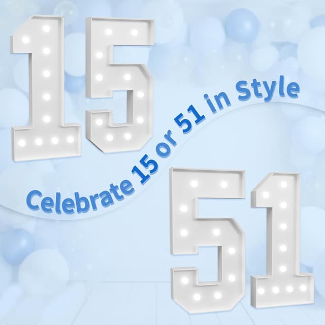 Thumbnail 5 de Marquee Numbers Large 15th Birthday Decoration