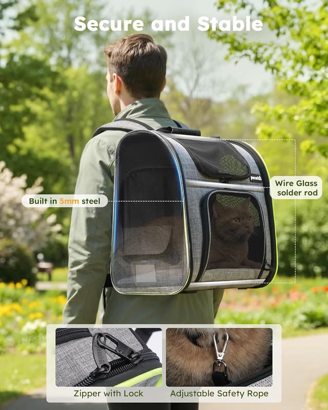 Thumbnail 4 de Pecute Sac Transport Chat Extensible Gris