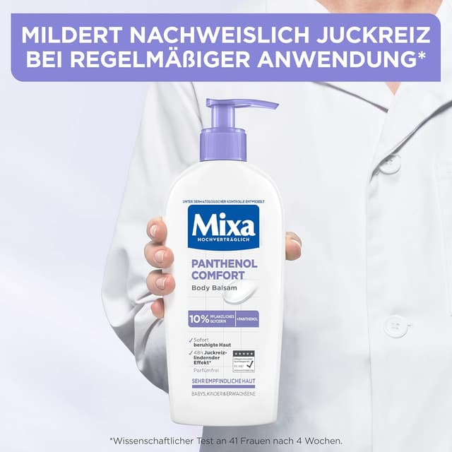 Detalle 2 de Mixa Panthenol Body Lotion XXL (Panthenol Comfort) gegen Juckreiz, beruhigender Lotion mit 10% Glycerin, 400 ml