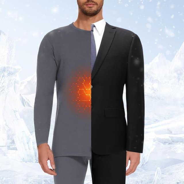 Thumbnail 3 de HIPOWER Thermal Underwear Mens Set for Cold Winter Wear
