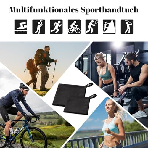 Thumbnail 7 de Set de 2 toallas de microfibra Pameil para gimnasio, piscina y viaje (compactas y de secado rápido)