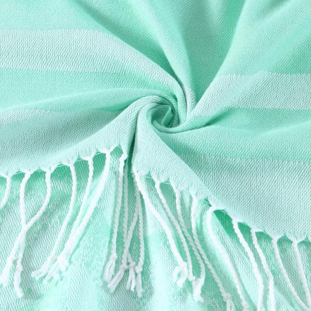 Detalle de Genovega 2-Pack Cotton Oversized Turkish Beach Towels (Quick-Dry, Sand-Free, XL Travel Towel Blanket)