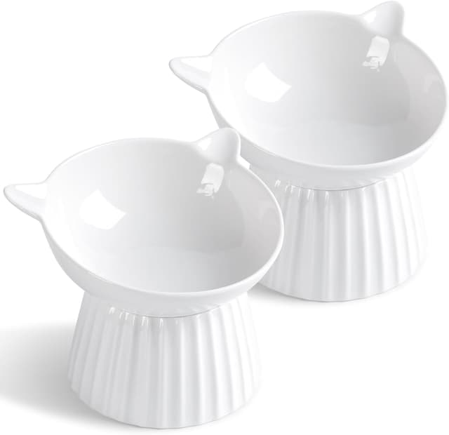 Imagen de Elevated Cat Bowls Ceramic 2-piece set for cats 🐱 en OfertitasTOP