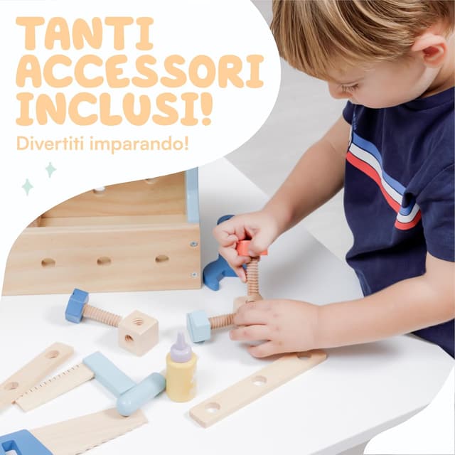 Detalle de Baroni Toys kit attrezzi falegname 18 pezzi