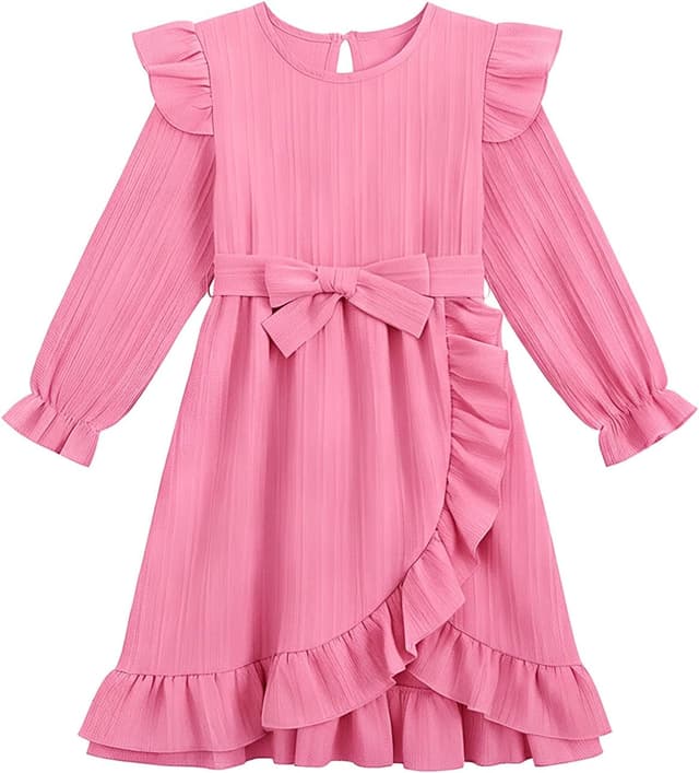 Imagen de JiAmy Kids Dresses Ruffle Puff Dress 2-8 yrs 👗 en OfertitasTOP