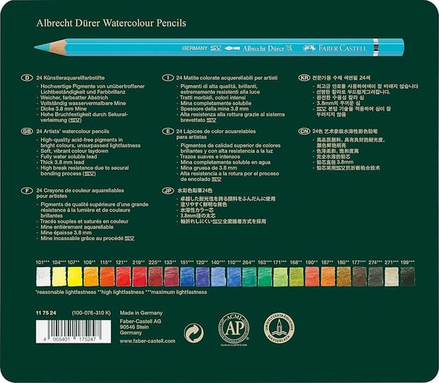 Thumbnail 3 de Faber-Castell 117524 - Estuche metálico con 24 lápices acuarelables 🎨
