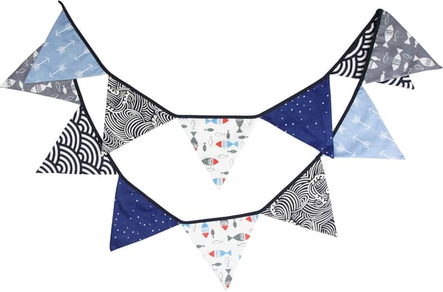 Thumbnail 6 de G2PLUS Double Sided Cotton Fabric Bunting Banner (3.3m, 12 yellow floral pennants) for Easter & tea party décor