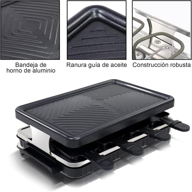 Thumbnail 4 de Raclette Electrico 8 Personas con Sartenes y Espátulas 🍽