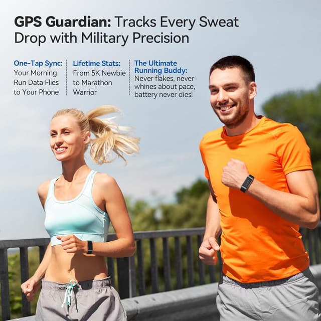 Detalle de Smart Bracelet Fitness Tracker Band with 24H Sleep Tracking, Continuous Heart Rate, Blood Pressure & Stress Monitor (Black)