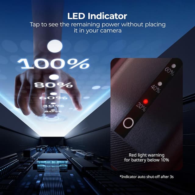 Detalle de SmallRig Batteria NP-FZ100 da 2520 mAh con ricarica USB-C e indicatore LED (per Sony Alpha)