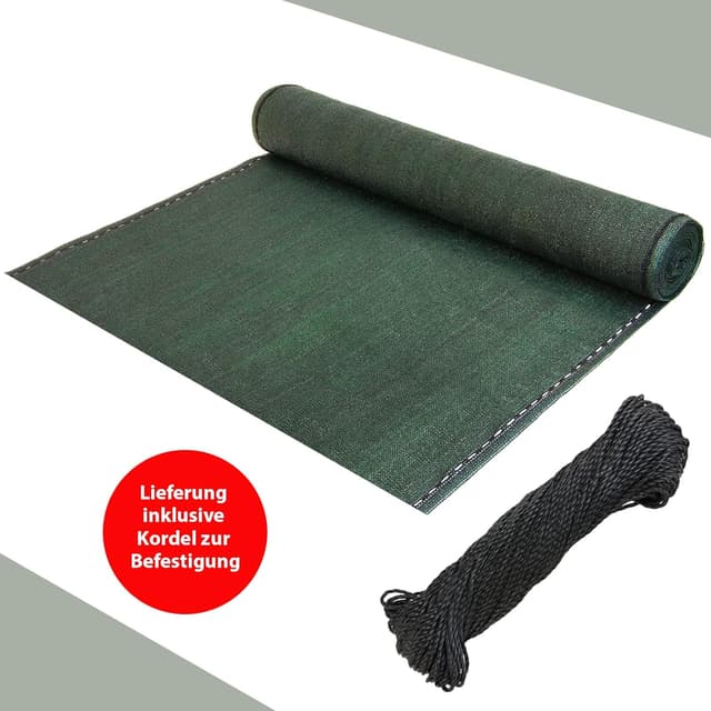 Detalle 2 de BB Sport Sichtschutz 1,8 m x 25 m Green Zaunblende (150 g/m²) mit Nylonkordel – UV-resistent & windfest