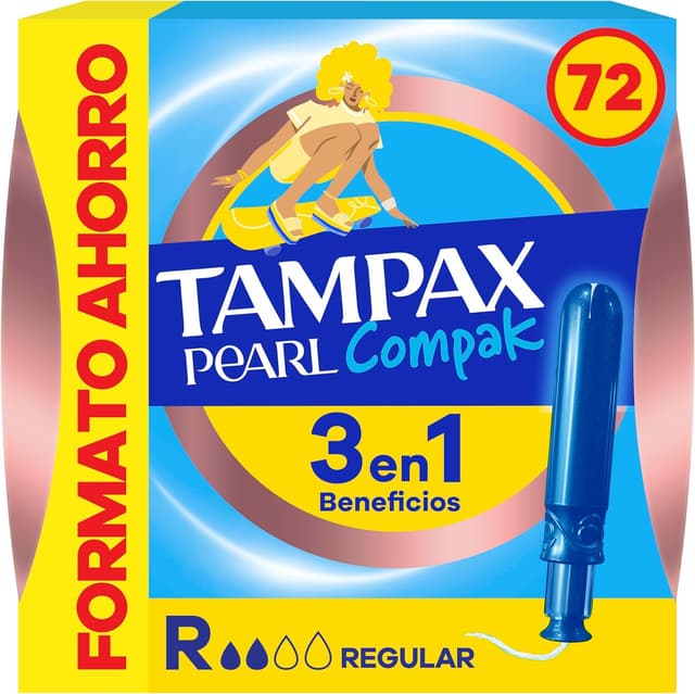 Imagen de Tampax Pearl Compak Regular 72 tampones en OfertitasTOP