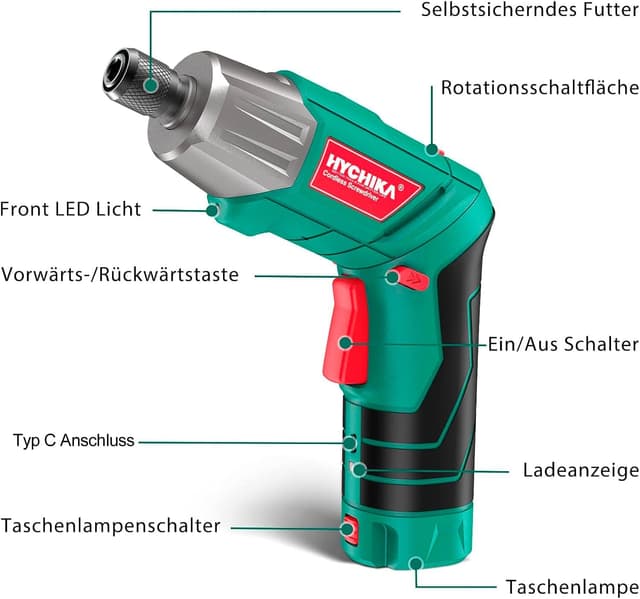 Thumbnail 2 de HYCHIKA Akkuschrauber 6 Nm 2000 mAh