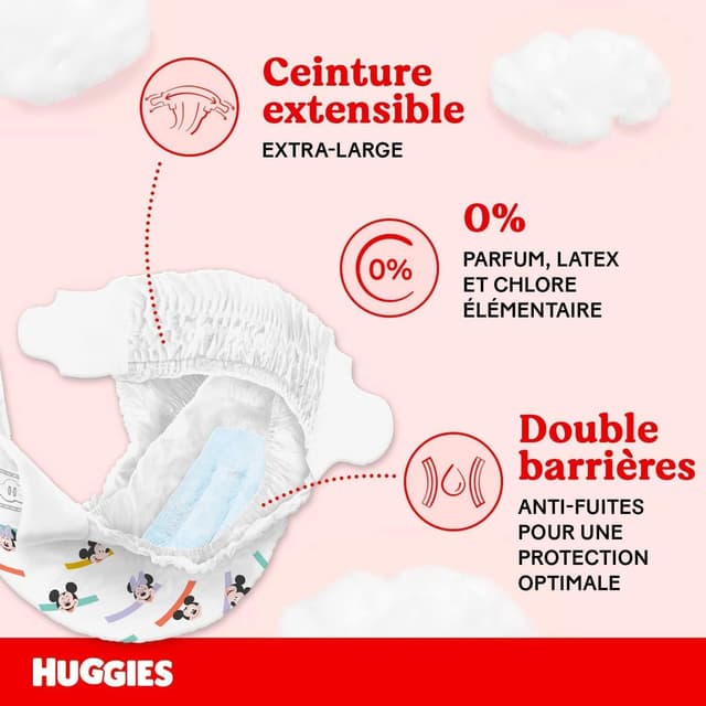 Detalle 2 de HUGGIES Little Movers couches bébé 168 👶