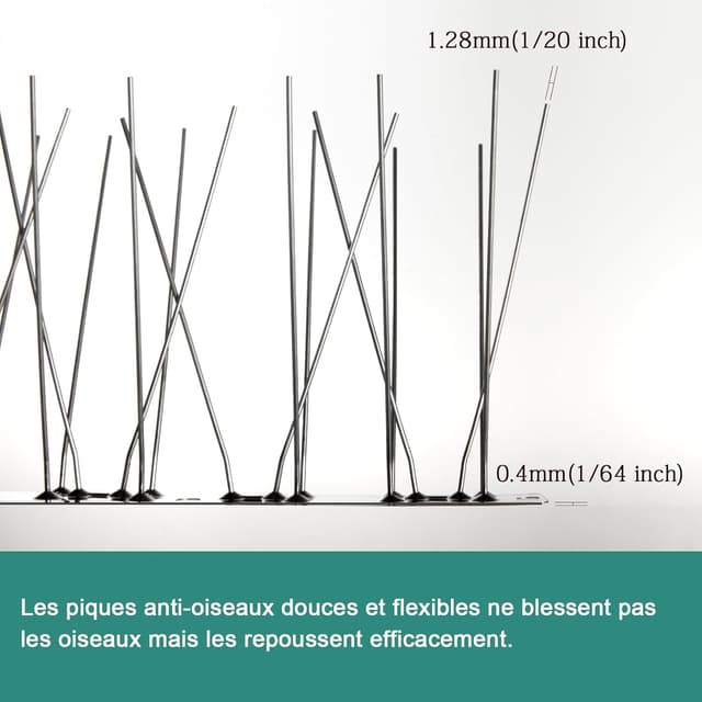 Detalle 2 de OFFO Pic Anti Pigeon 5,8m acier inoxydable