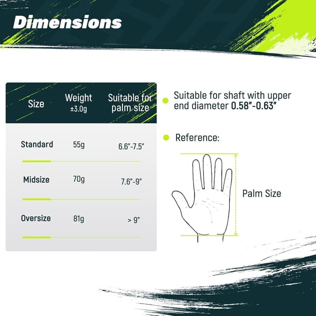 Detalle de SAPLIZE Golf Grips 13 Pack with Full Repair Kit (Standard, Midsize or Jumbo) – Non-slip rubber grips in 6 colours