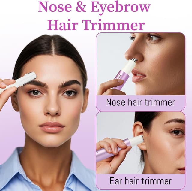 Detalle 2 de Mendaping 2026 Rechargeable Nose & Ear Hair Trimmer (Dual-Edge Blade, USB)