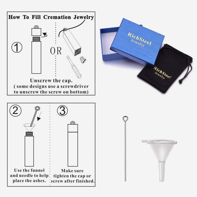 Thumbnail 6 de Richsteel Memorial Halskette mit Tropfen-Anhänger aus 316L-Edelstahl