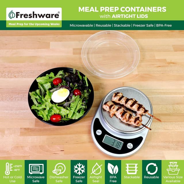 Detalle 2 de Freshware Meal Prep Bowls 28 oz 🍱