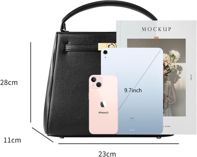 Detalle de VICTORIA HYDE borsa a mano da donna in PU effetto lychee con tracolla e scomparti multipli