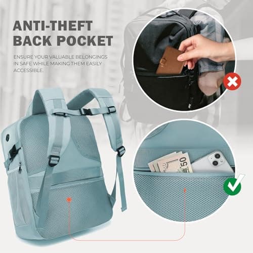 Detalle de VMIKIV Mochila de cabina 45x36x20 cm para avión (Easyjet) 32 L con apertura 180° y bolsillos