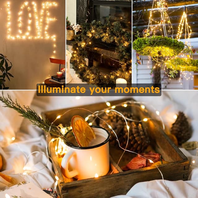 Thumbnail 6 de Ollny 2 Packs 5m 50 LED Fairy Lights Warm White