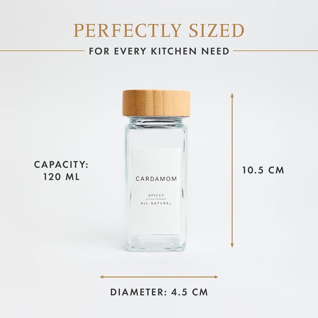 Thumbnail 4 de Livabl Glass Spice Jars 120ml — 24 pack 🧂