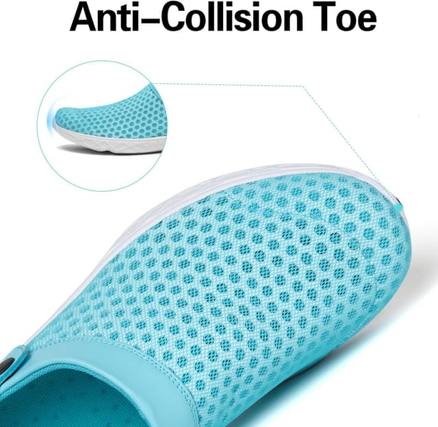 Detalle 2 de SAGUARO Unisex Clogs für den Sommer – leichte Hausschuhe & Gartenschuhe in Hellblau (EU-Größen 36–48)