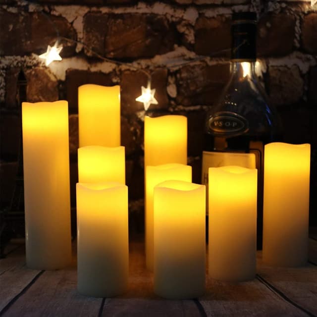 Detalle de HANZIM LED Flameless Candles (Ivory) with 10-key remote and 24-hour timer