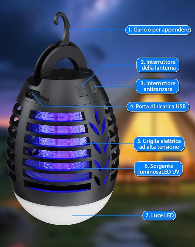 Thumbnail 6 de Lampada antizanzare da esterno 2 in 1