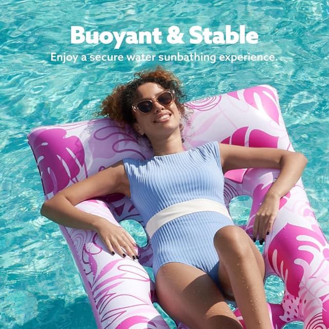 Detalle 2 de SLOOSH 2-Pack Inflatable Pool Floats Mat with Headrest (XL) for Adults