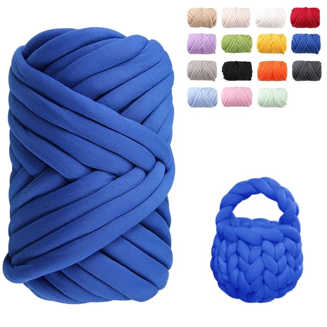 Detalle de Chenille Armstrickwolle 500 g Dunkelblau