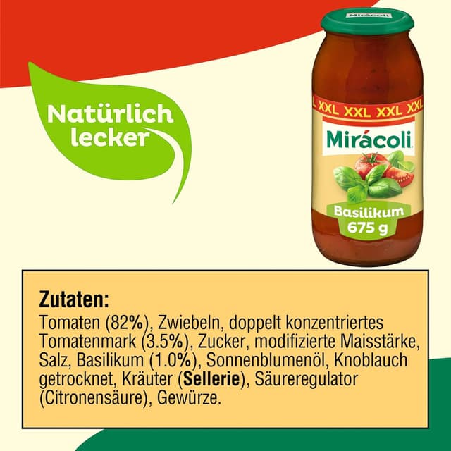 Thumbnail 5 de Miracoli Saucen Basilikum 6 x 675 g 🍝