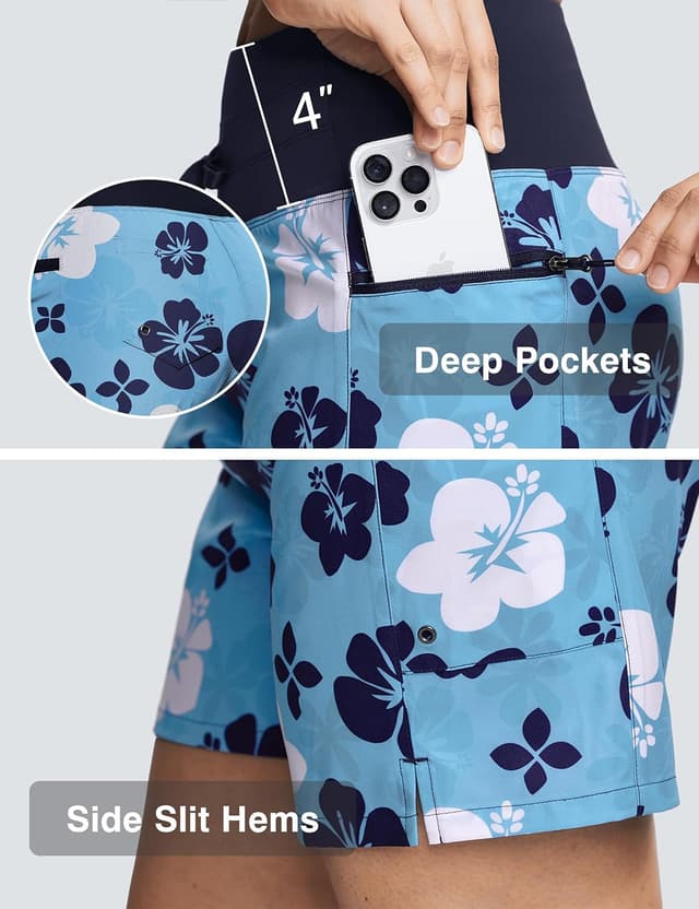 Thumbnail 6 de ISEEGZ Women’s High-Waisted Swim Board Shorts (5"–9") with Quick-Dry UPF 50+