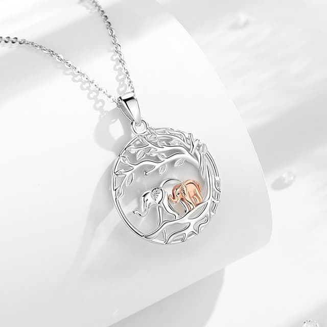 Detalle 2 de INFUSEU Familie Kette 925 Silber Elefant 925