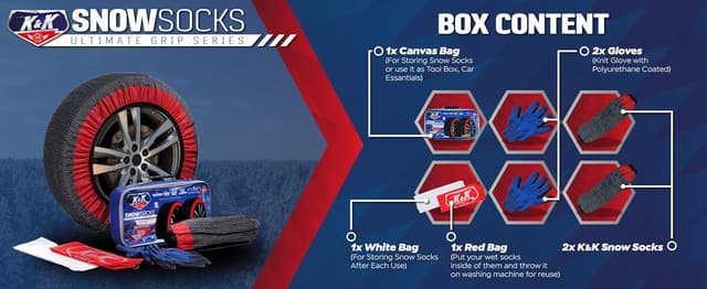 Thumbnail 5 de K&K Auto XL Snow Tire Socks 2-Pack for SUVs