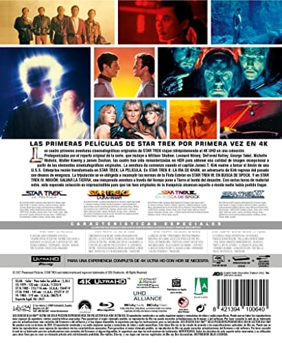 Detalle 2 de Star Trek I–IV Pack 4K UHD + Blu-ray — Colección 4 películas 📀