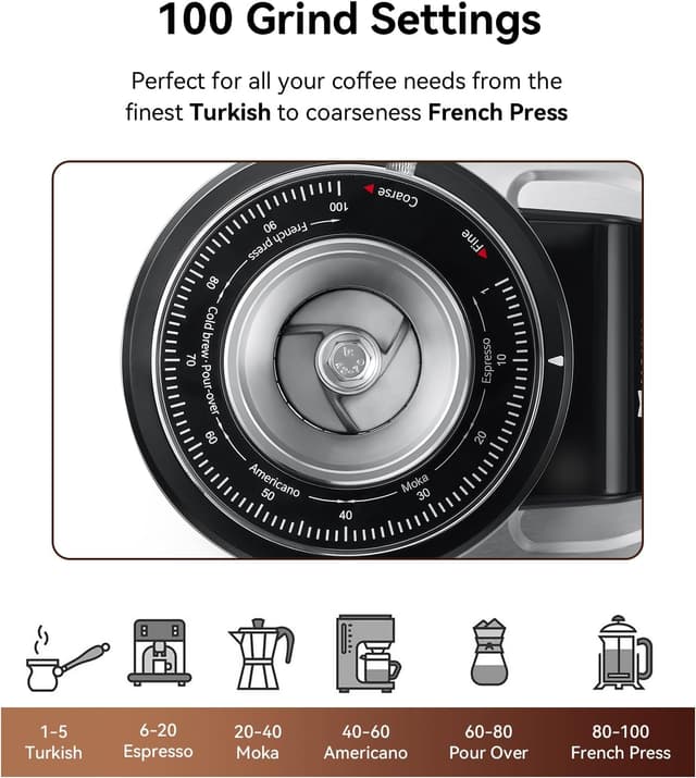 Detalle de MOKKOM 64mm flat burr grinder timer