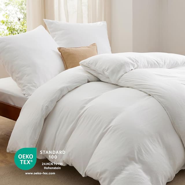 Detalle de BEDSURE Bettwäsche 135x200 (4-teilig) mit Reißverschluss – Microfaser-ähnliches Set, 2 Kissenbezüge 80x80, Oeko-Tex
