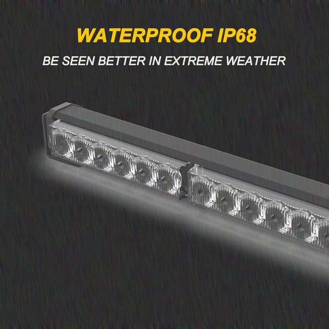 Detalle de KAMOPA Barre d’avertissement LED clignotante 96 cm (36 LED ambre) avec aimant pour camions et véhicules de chantier