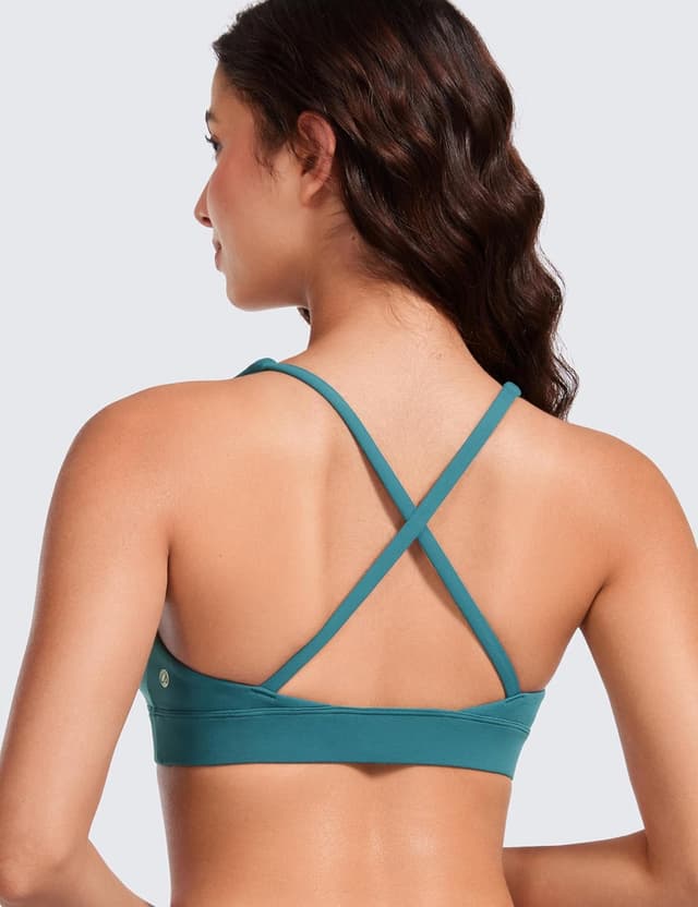 Detalle de CRZ YOGA Butterluxe reggiseno sport a V profondo criss-croce imbottito con cuscinetti rimovibili