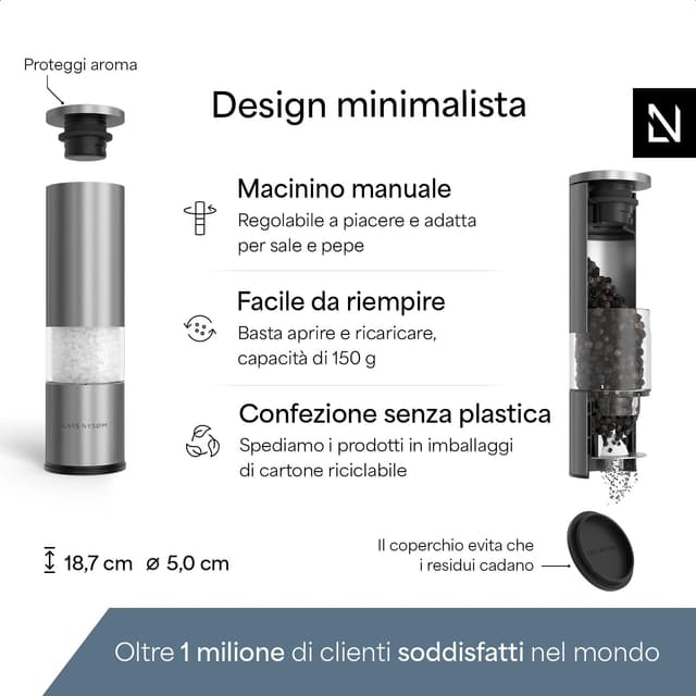 Thumbnail 3 de LARS NYSØM Set 2 macina sale e pepe con macina ceramica 🧂