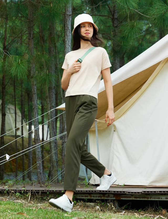 Detalle 2 de CRZ YOGA Women’s 4-Way Stretch Ankle Golf Pants (7/8 Travel & Work Trousers) – Slim Fit