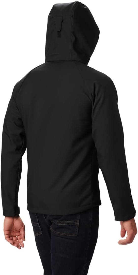 Detalle de Columbia Cascade Ridge 3 Softshell da uomo: giacca softshell impermeabile con cappuccio regolabile