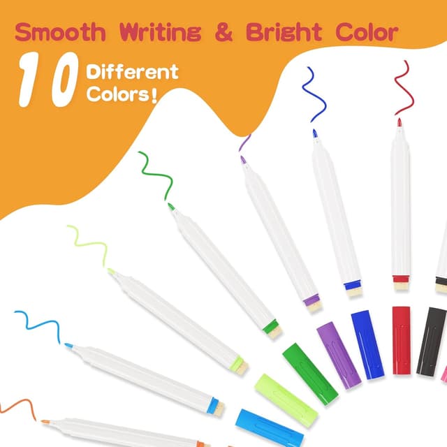 Thumbnail 2 de NEWYES Tableau Blanc Enfants 10 marqueurs