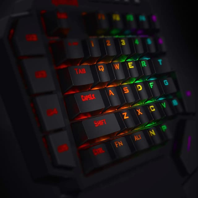 Detalle 2 de Redragon K585 DITI Einhand RGB Gaming-Tastatur (7 Makrotasten, rote lineare Schalter, abnehmbare Handgelenkstütze, USB-C)