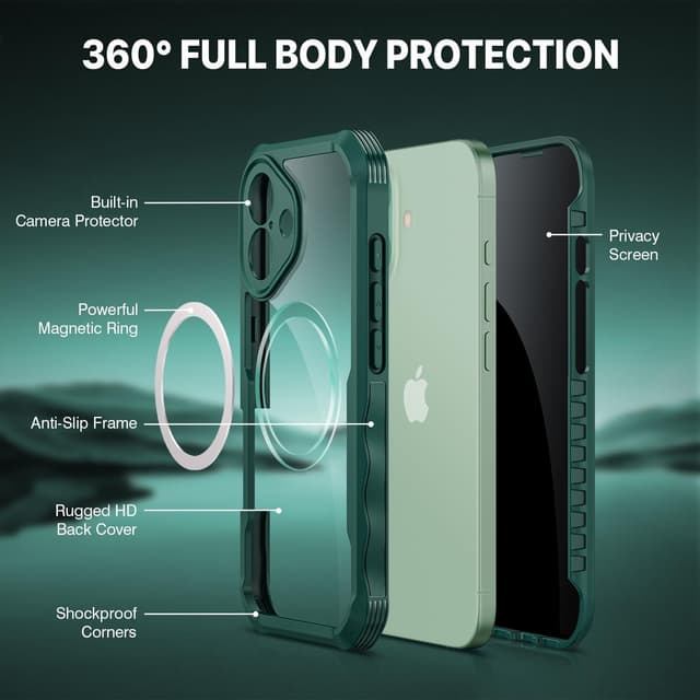 Detalle de CENHUFO iPhone 17 privacy case 6.3in
