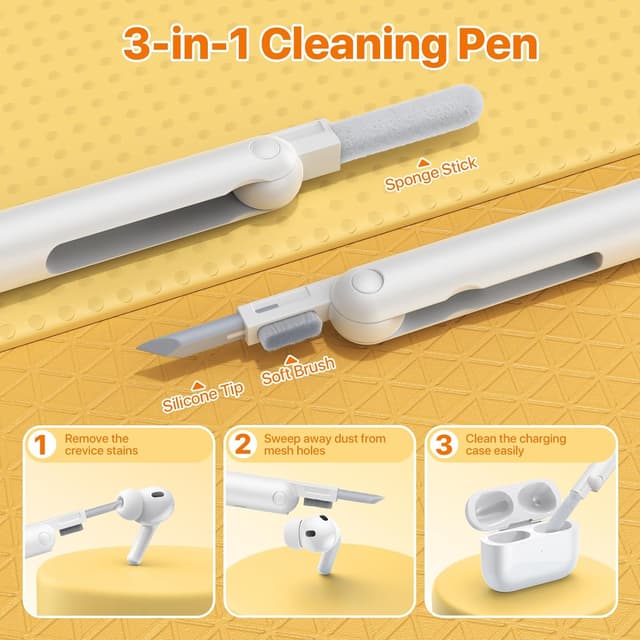 Thumbnail 6 de MoKo Game Case for AirPods Pro 3 (2025) with Portable Keychain Cleaner Kit – Black silicone cover